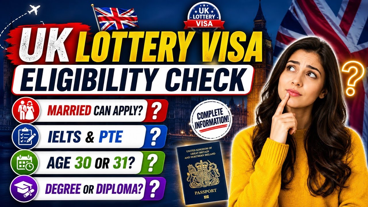 UK Lottery Visa 2026 Eligibility Explained | IELTS? Diploma? Married? Full Details 🇬🇧