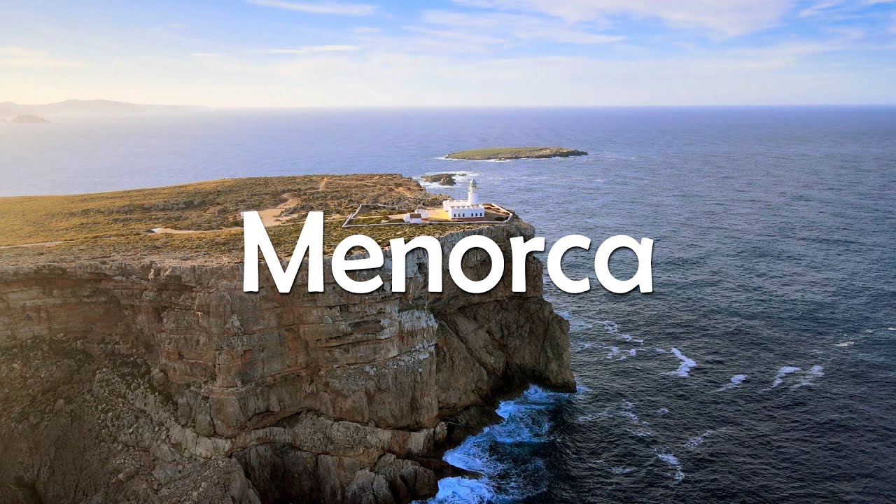 Menorca, general overview. Drone footage 4K. December 2021