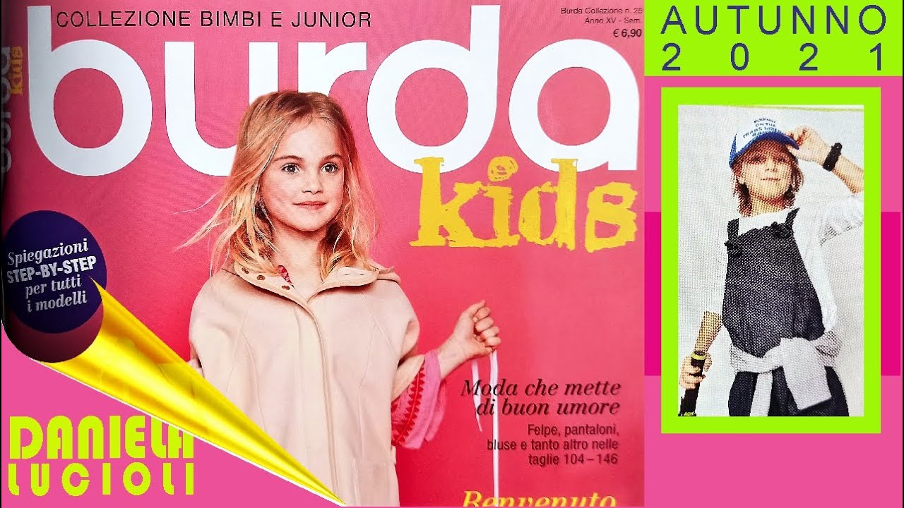 BURDA KIDS AUTUNNO 2021 CARTAMODELLI PRONTI DA TAGLIARE COLLEZIONE BIMBI E JUNIOR