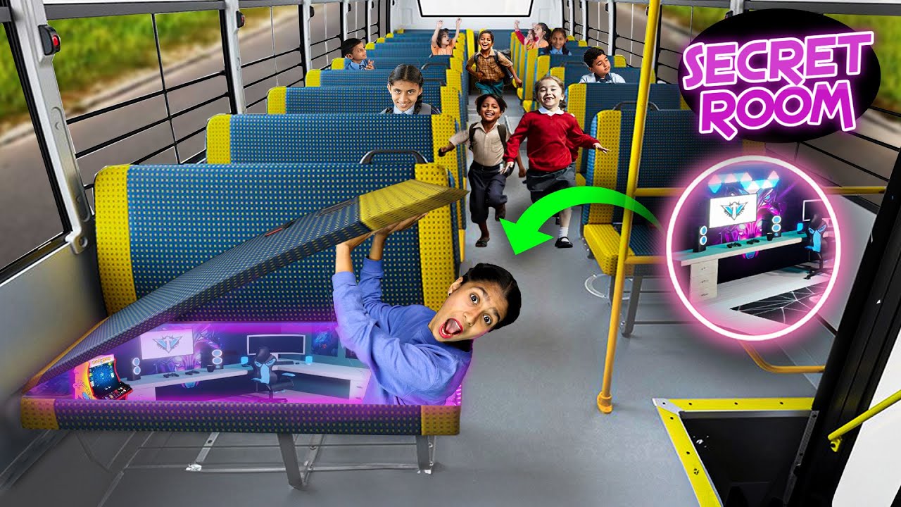 I Built A Secret Room In SCHOOL BUS  To Spy On My Friends | Shocking