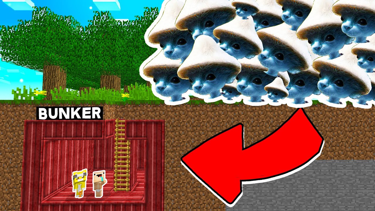 BUNKER SECRETO VS APOCALIPSIS GATO PITUFO EN MINECRAFT 😱| MICHI MIAU Y BEBE NOOB VS SMURF CAT MEME