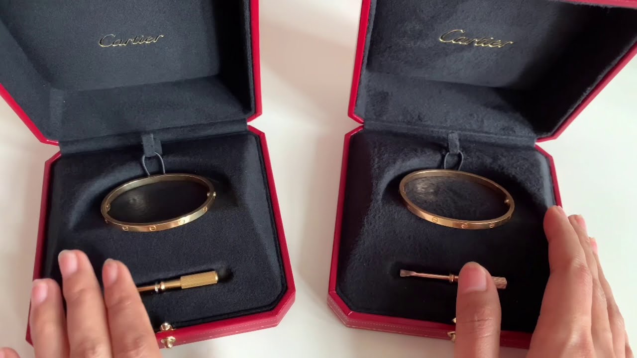 Cartier Love sm size15 vs 16 comparison | jewelry review