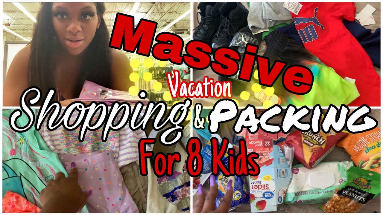 MASSIVE LAST MINUTE SHOPPING AND PACKING FOR 8 KIDS GOING ON A VACATION
