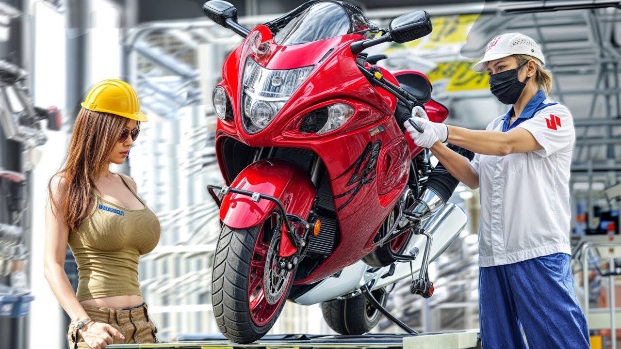 Внутри завода Suzuki Hayabusa в Японии🏍️ Линия по производству рекордного мотоцикла