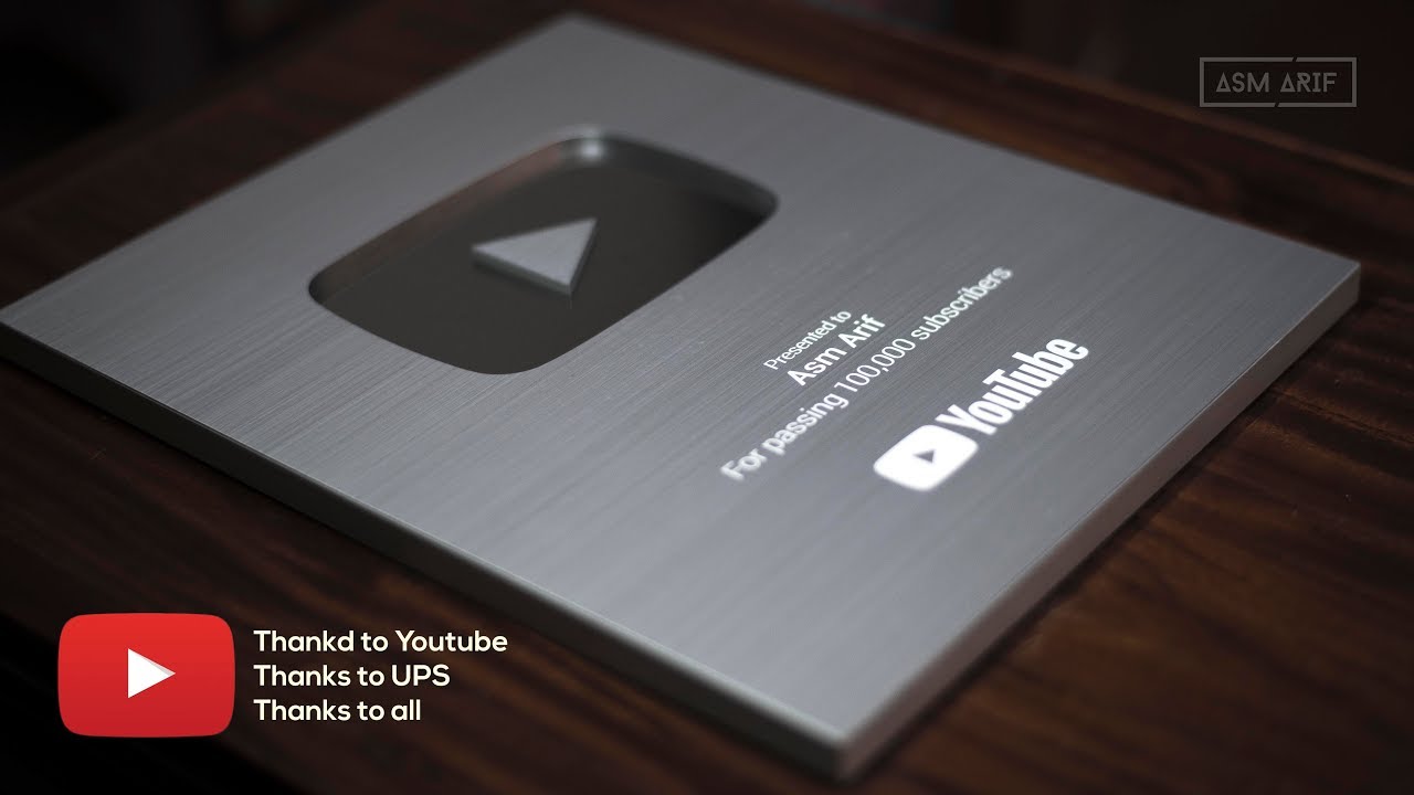 Silver youtube play button | Asm Arif | 200K | 100K