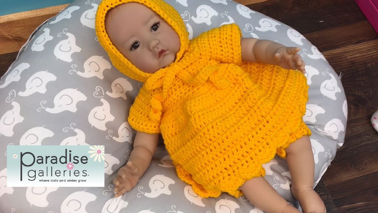 Changing Paradise Galleries Little Baby Mei into Crochet Outfit