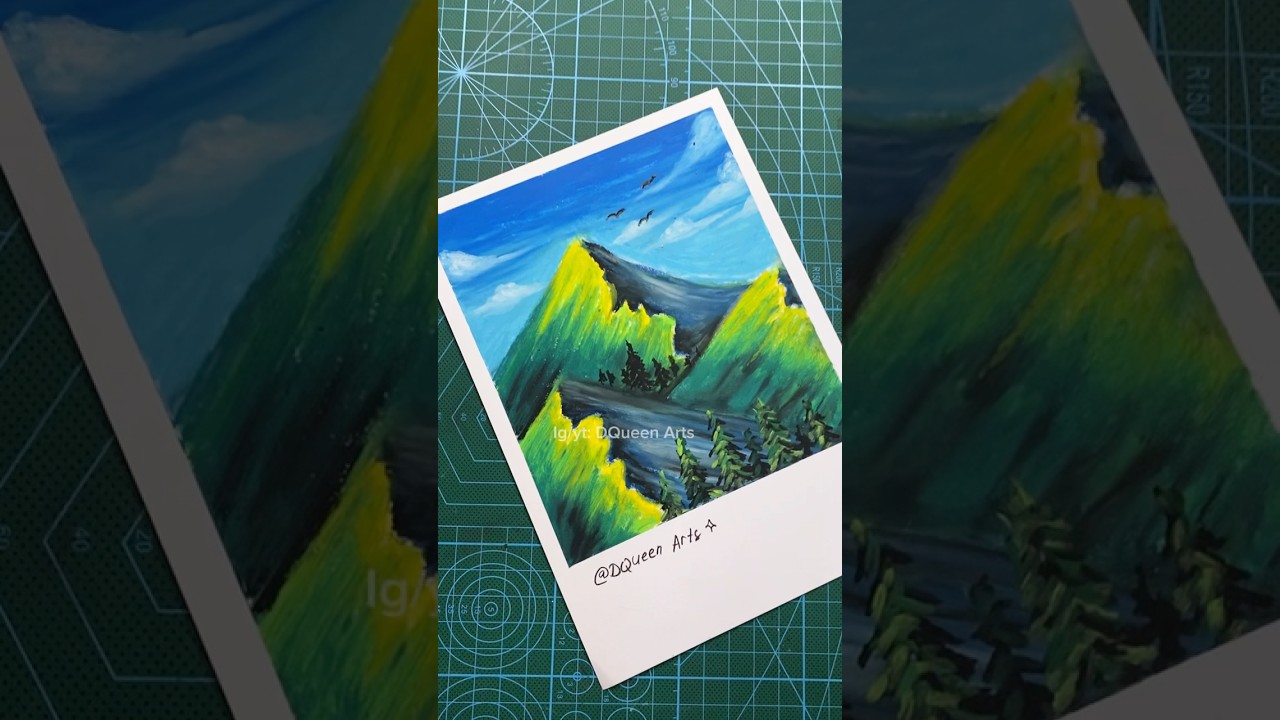 Cara gambar gunung pakai krayon oil pastel untuk PEMULA ⛰️ #art #drawing #drawingtutorial #howtodraw