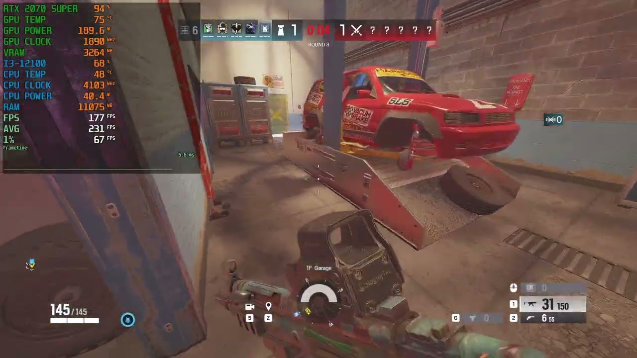 Rainbow 6 Siege - RTX 2070 Super & Intel i3 12100 - 1080P