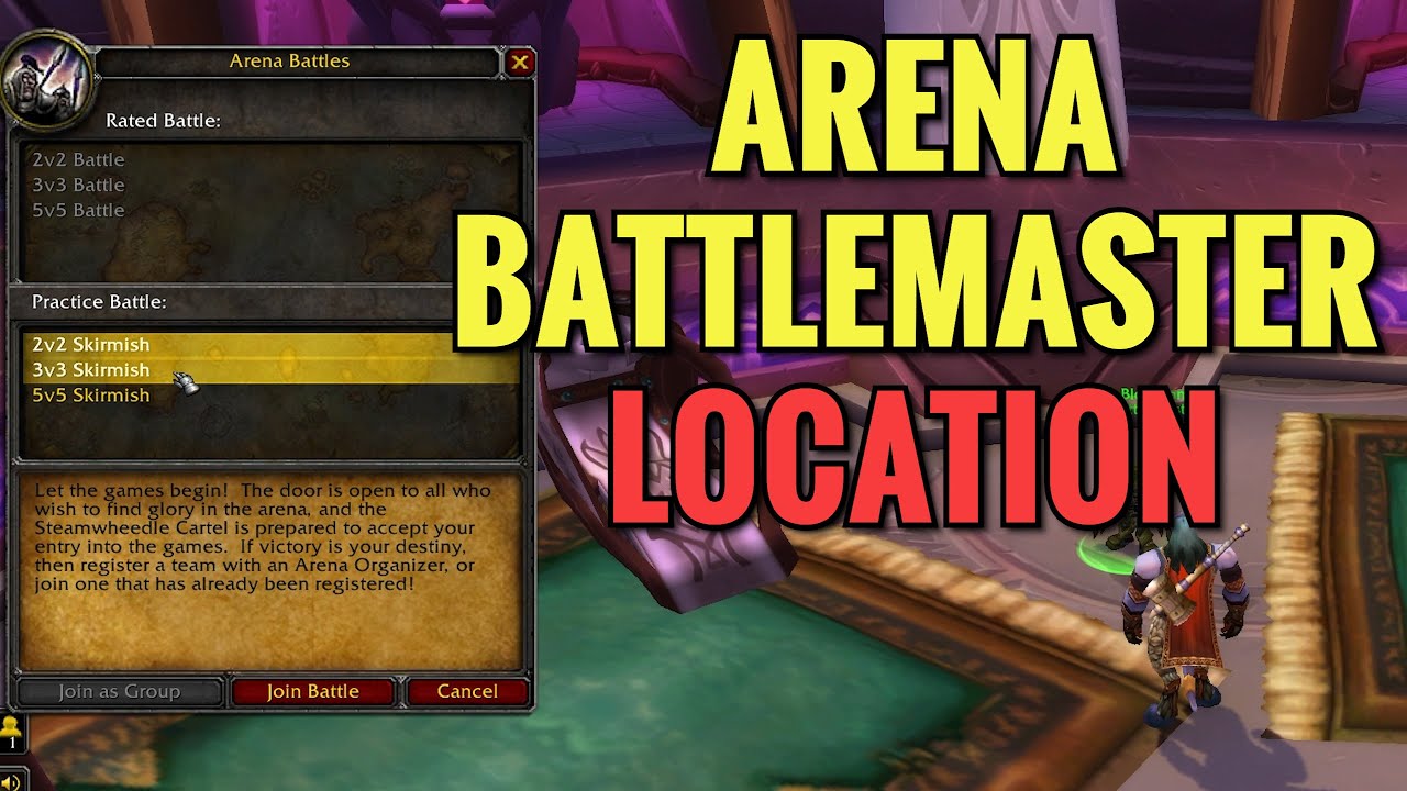 Exodar Arena Battlemaster NPC Location (WoW TBC)