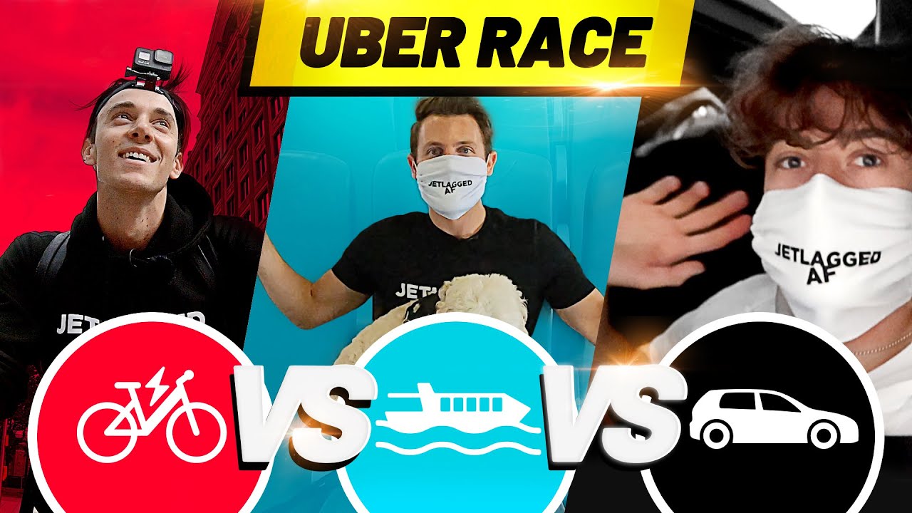 INSANE UBER RACE ACROSS LONDON: Bike vs Boat vs Car