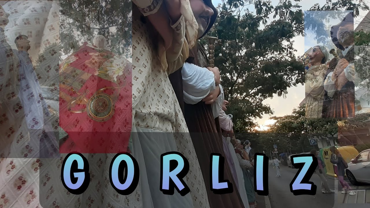 Gigantes del ayuntamiento de Gorliz y Ondalan en el txupinazo de fiestas de Gorliz 2025.