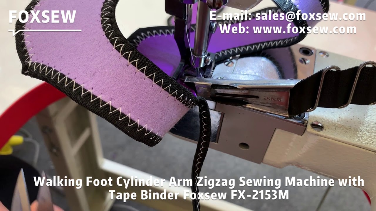 Walking Foot Cylinder Arm Zigzag Sewing Machine with Tape Binder