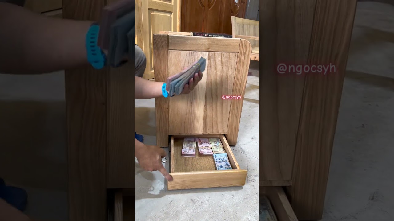 Creative wooden bedside cabinet and dressing table with a secret compartment #furniture #woodworking