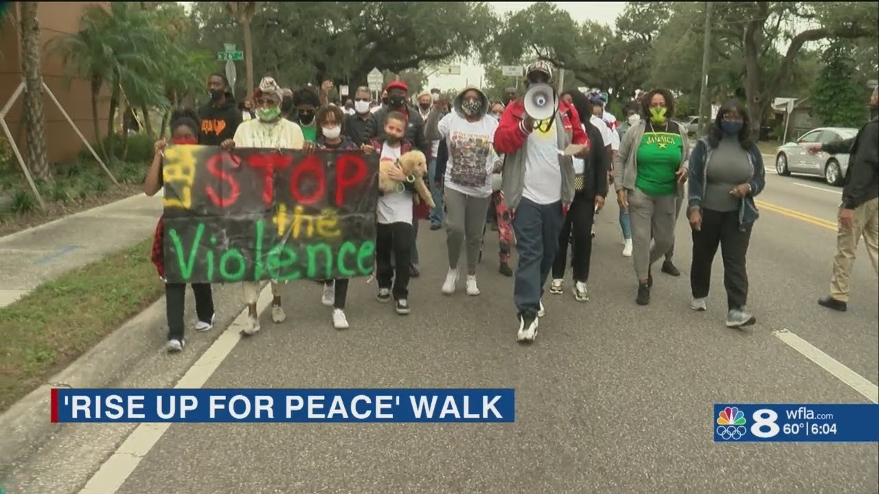 'Enough is enough': Over 100 Tampa community members participate in peace walk to end gun violence