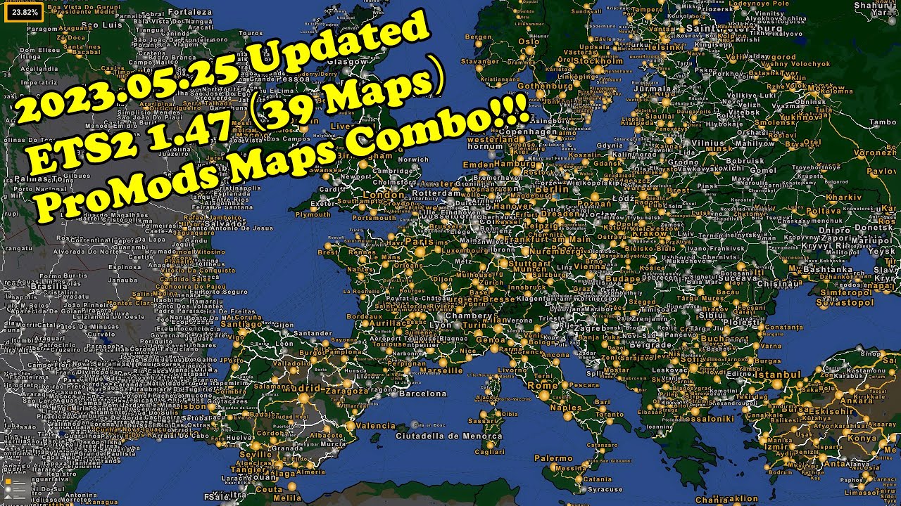 [2023.05.25] ETS2 1.47 latest ProMods maps combo (39 Maps) | With EAA RusMap ROEX TGS Sibir RTA SR