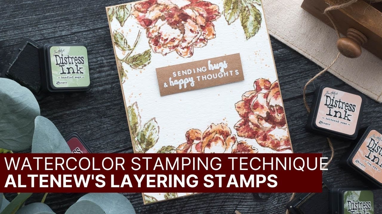 Watercolor Stamping with Altenew's Beautiful Day Layering Stamp Set