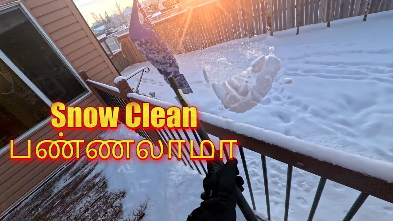 Backyard Snow Cleaning POV | Calgary Tamil Vlog | Canada #uvstudio | Part 2