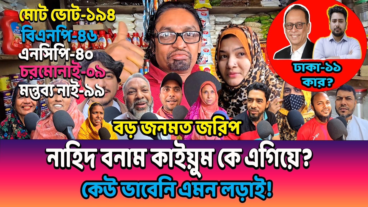 ঢাকা-১১: নাহিদ বনাম কাইয়ুম কে এগিয়ে? বড় জনমত জরিপ ২০২৬ | Dhaka 11 Election Survey.