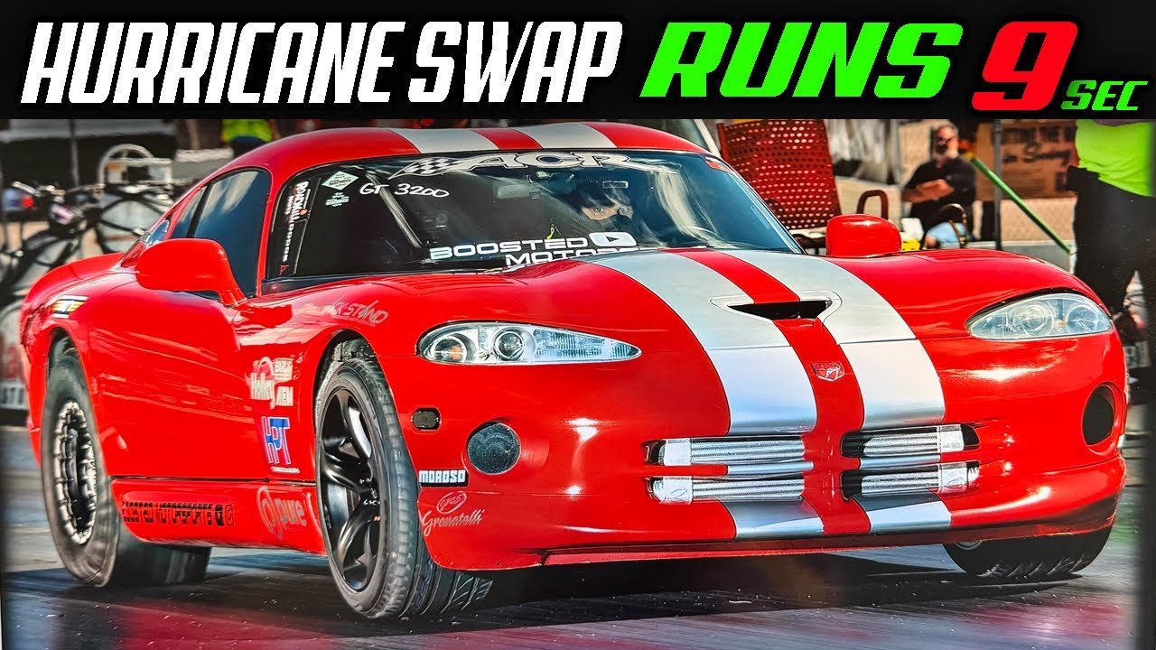 Dodge Viper, повреждённый ураганом, пробежал 9 секунд на дистанции 1/4 мили