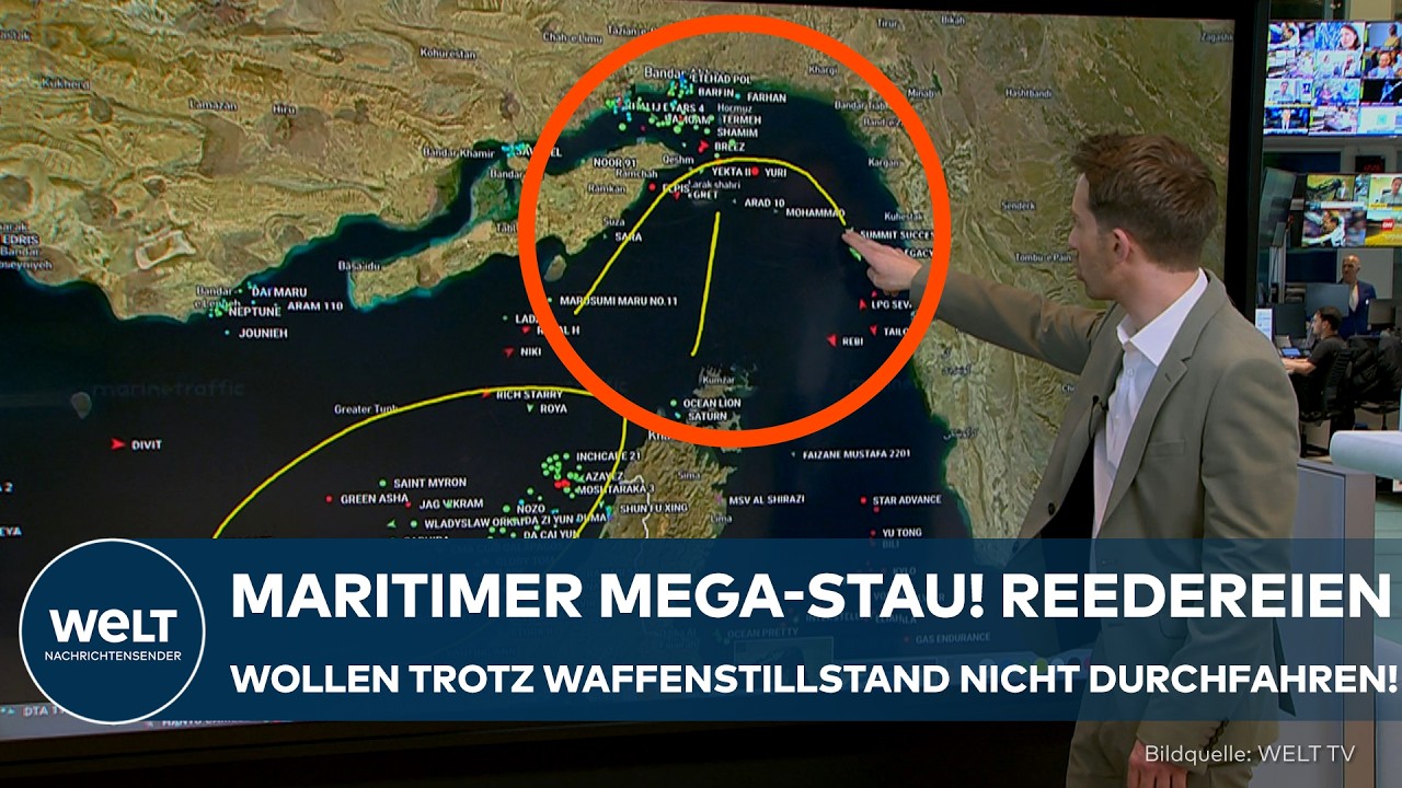 STRA&szlig;E VON HORMUS: Maritimer Mega-Stau! Reedereien wollen trotz Waffenstillstand nicht durchfahren!