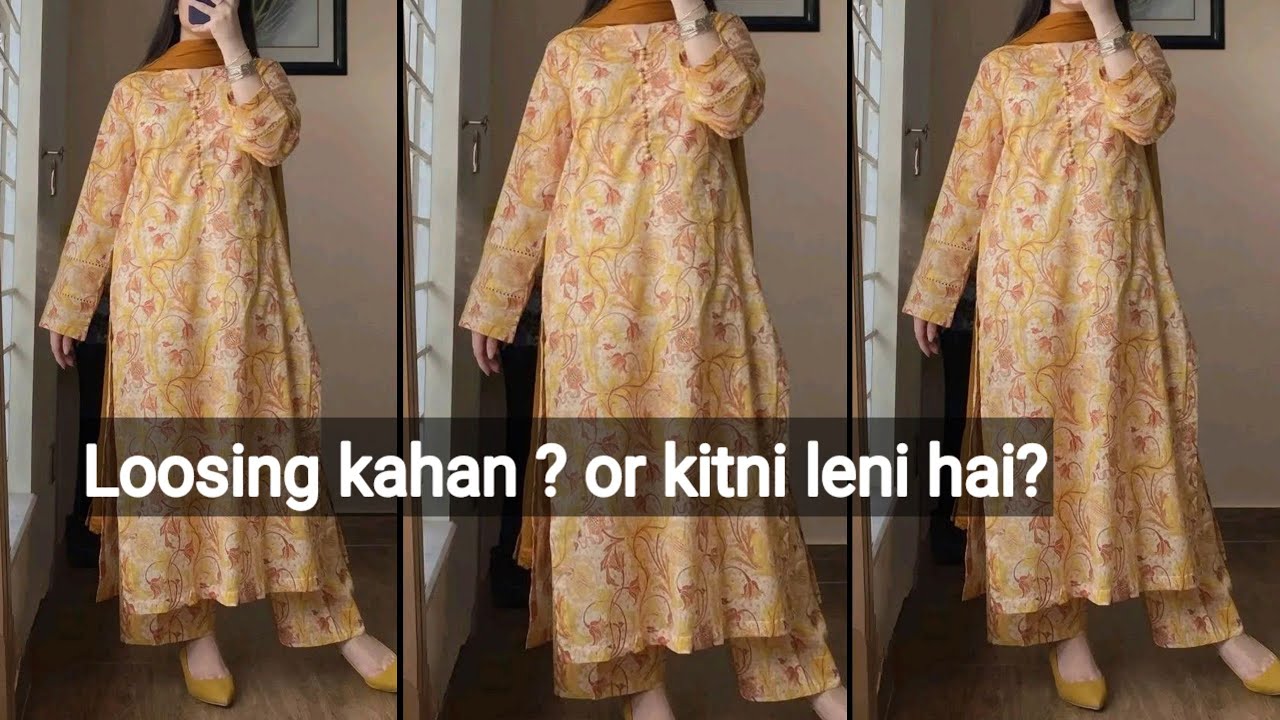 Model jaisi loose style Pakistani kurti cutting ✂️