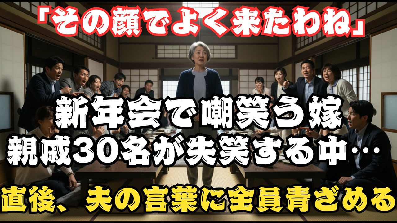 10年ぶりの新年会で容姿を笑う嫁と傍観する息子。夫が口を開いた直後、親戚30人の顔から血の気が引いた理由とは？【60代以上の方へ】.
