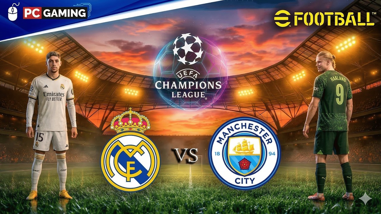 EFootball - Real Madrid vs. Man City - UEFA Champions League 25/26 Full Match | PC Gaming[4K60]