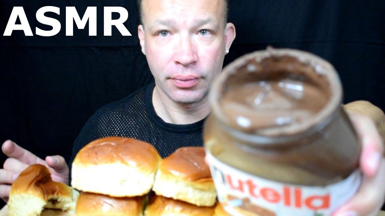 NUTELLA BRIOCHE MUKBANG ASMR EASTERN BREAD BUNS EATING SHOW MELTING CHOCOLATE NO TALKING SHOW