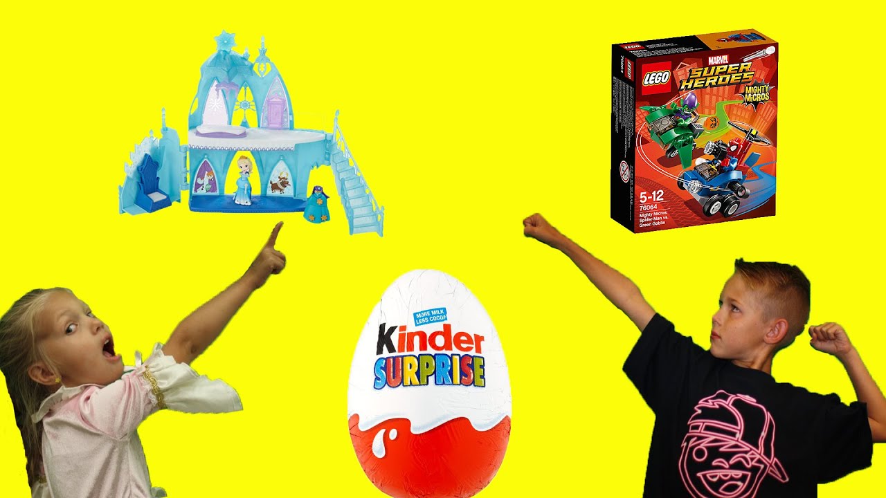 Frozen Elsa Castle and Spiderman camera Green Goblin Lego Fun Kid's Surprise Toys