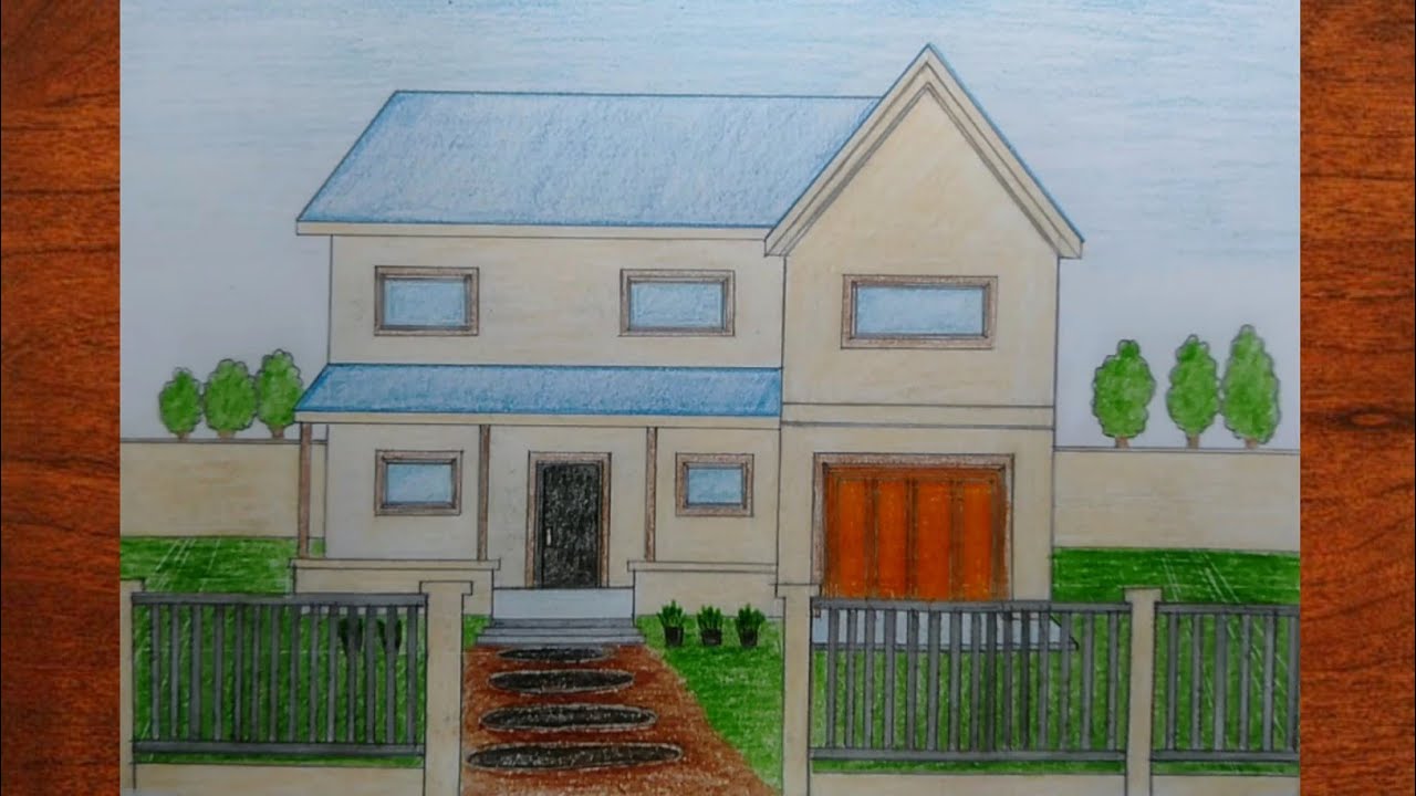Cara menggambar rumah tingkat