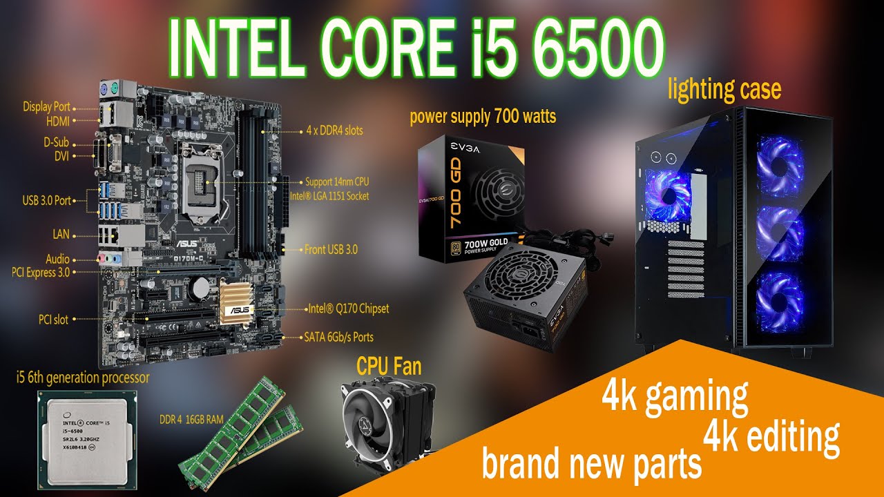 core i5 6th generation pc build | intel Core i5 6500 ASUS Q170M-C PC Build |Bilal photography studio