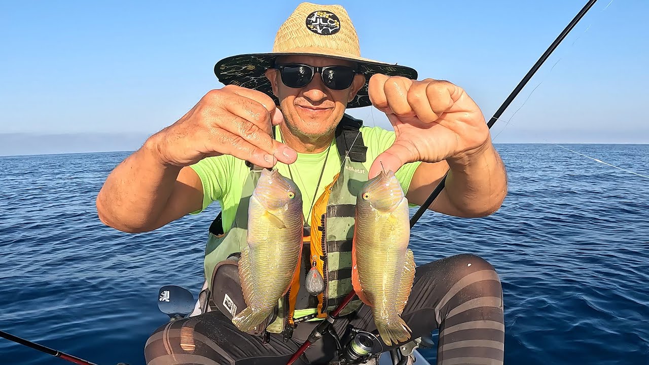 Pesca de pez gal&aacute;n / Lorito / Raor 🐟 desde Kayak 🚣&zwj;♂️🎣☀️
