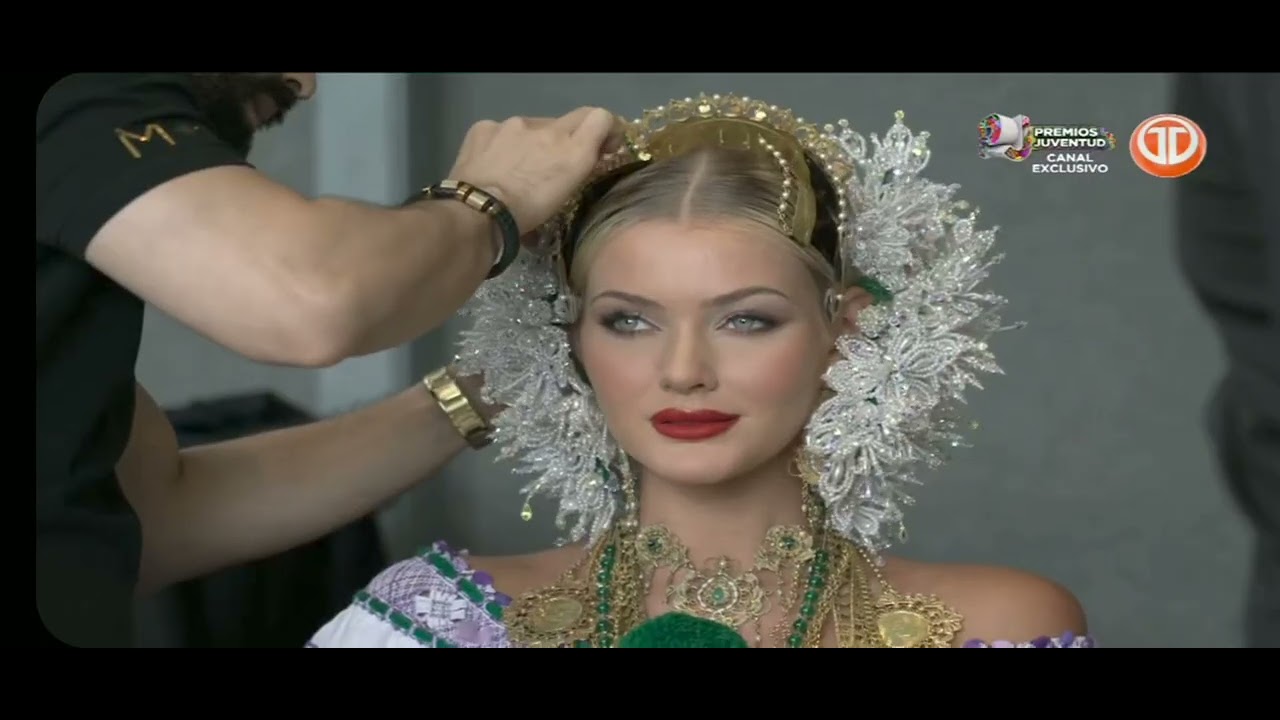 Miss Universe 2024 Victoria Kjær Wearing La Pollera - Woman National Costume from Panama