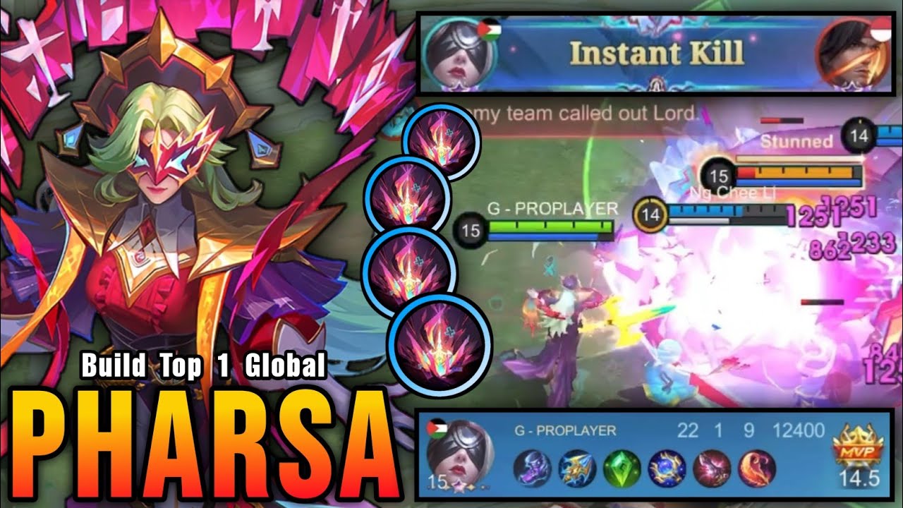 WTF DAMAGE!! 22 Kills Pharsa Instant Kills Enemies!! - Build Top 1 Global Pharsa ~ MLBB