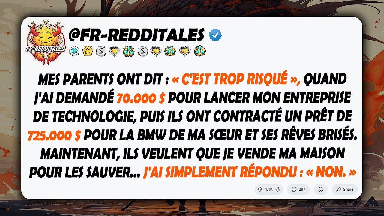 Mes parents ont dit « c'est trop risqué » quand j'ai demandé 70.000 $ pour lancer mon entreprise...