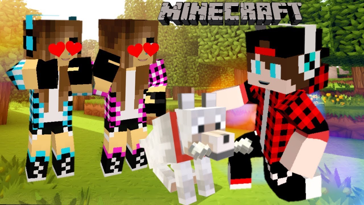 MINECRAFT SOBREVIVÊNCIA #2 -ADOTAMOS UM CACHORRINHO !! Estevão, Milla e Milly