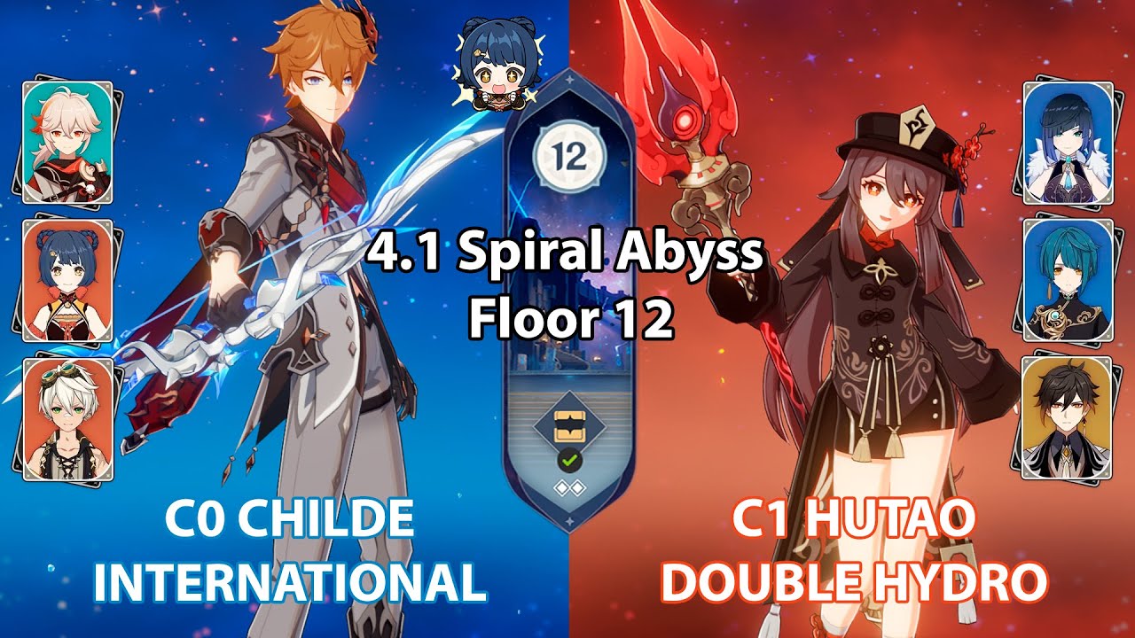 C0 Childe International & C1 Hutao Double Hydro | 4.1 Spiral Abyss Floor 12 - Genshin Impact