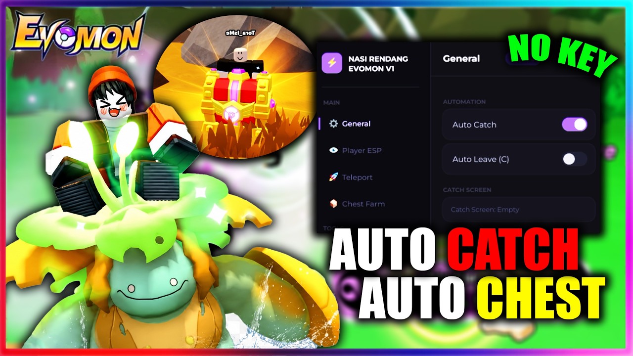 🦄 Evomon Script - Auto Catch, Collect all Chest, Teleport