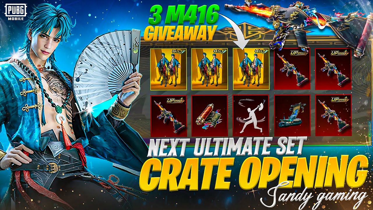 NEW ULTIMATE SET & M416 CRATE OPENING $8000 UC | 3 M416 GIVEAWAY🔥PUBG MOBILE