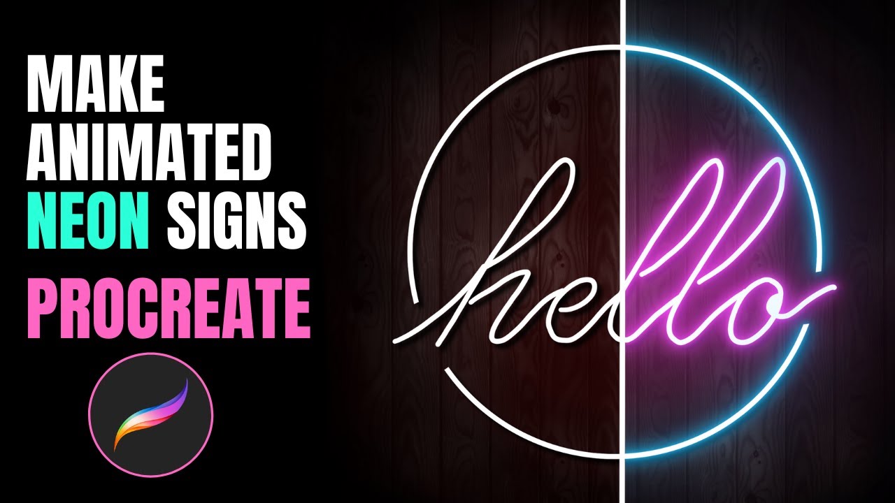 How To Draw Animated Neon Signs 🎬 Procreate Step By Step Tutorial For Beginners 2023
