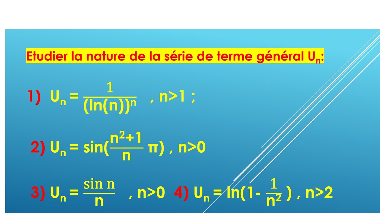 Exercice corrigé sur les séries à termes quelconques