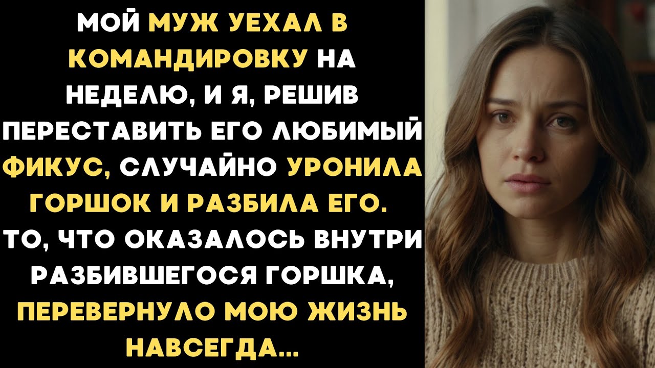 Разбив горшок с фикусом мужа я увидела внутри разбившегося горшка то, что перевернуло мою жизнь...