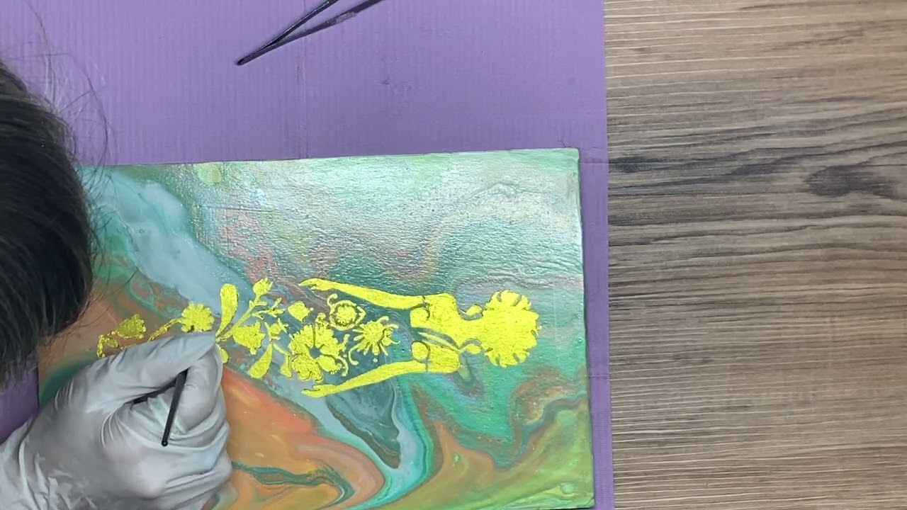 Bejeweling the Tropical Acrylic Pour 👩🏻‍🎨