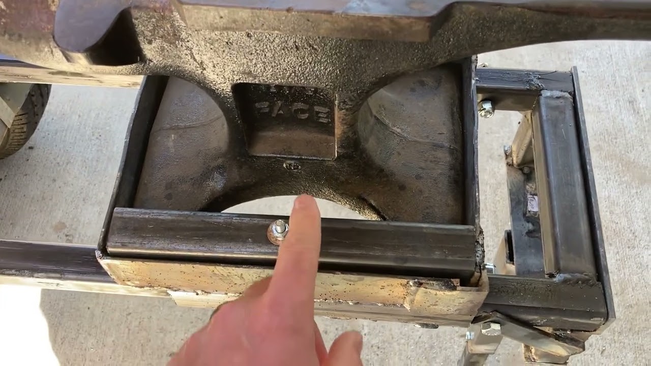 Slide out anvil stand