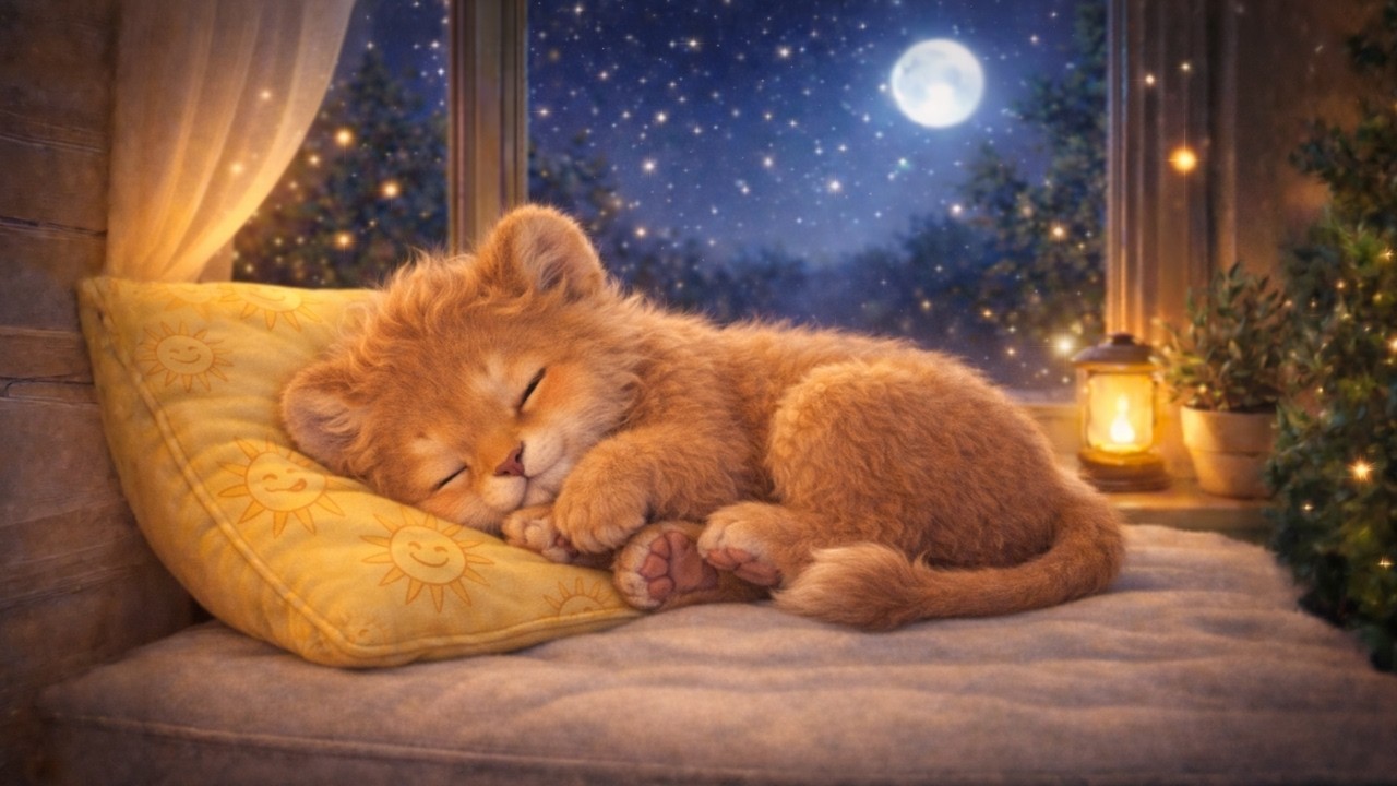 Drift into Deep Sleep with a Peaceful Lion Cub 💤Gentle Piano for Deep Night Calm