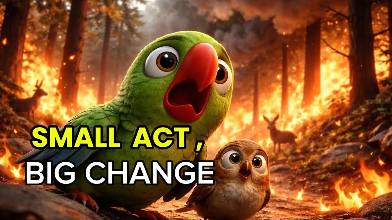 Small actions can create powerful results🐦🔥 |Inspiring moral story,a proud parrot and a tiny sparrow
