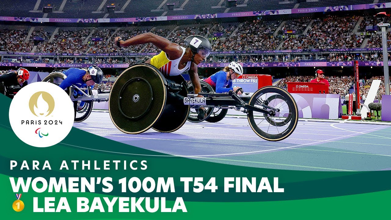 🇧🇪 Lea Bayekula Shines with Gold in Women's 100m T54 | Para Athletics - Paris 2024 Paralympics