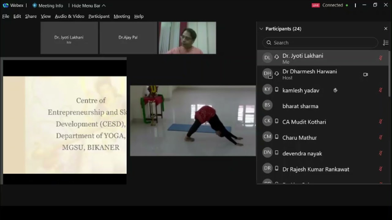 Day 2, MGSU, Bikaner Yoga LIVE, Webinar Series 22 06 2021 Clip 1