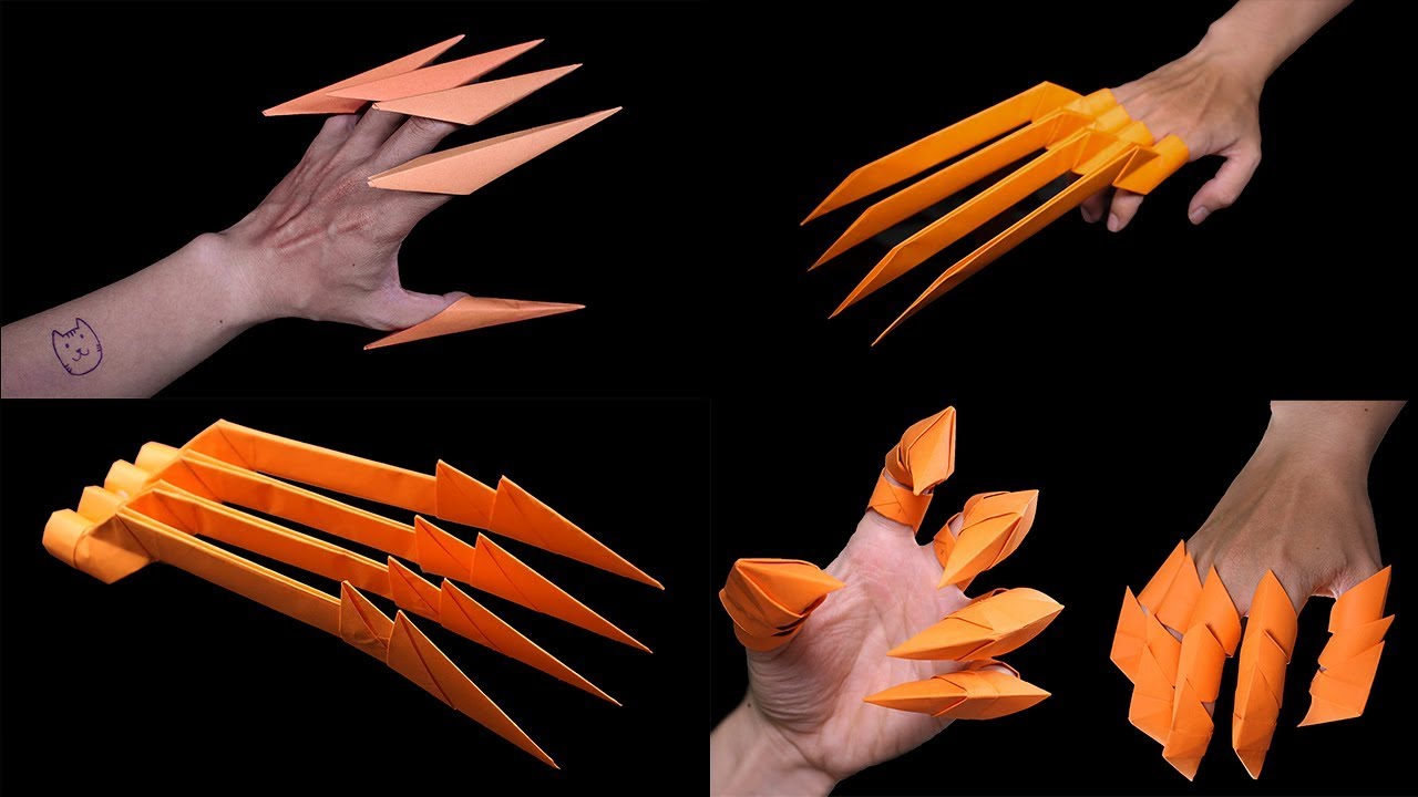 07 Easy Origami Claws - Como fazer garras de papel