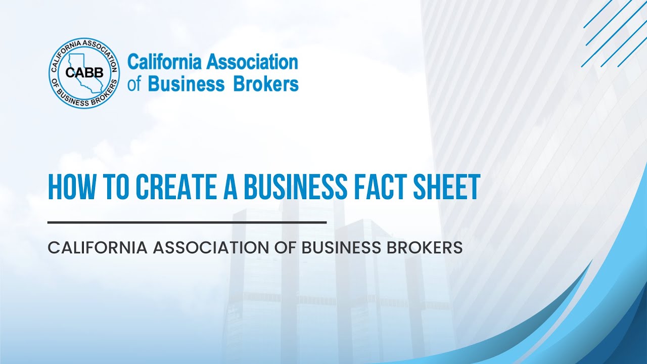 How to Create a Business Fact Sheet